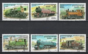 Züge Kambodscha 1996 (29) Yvert Nr. 1334 bis 1339 gestempelt used - Bild 1 von 1