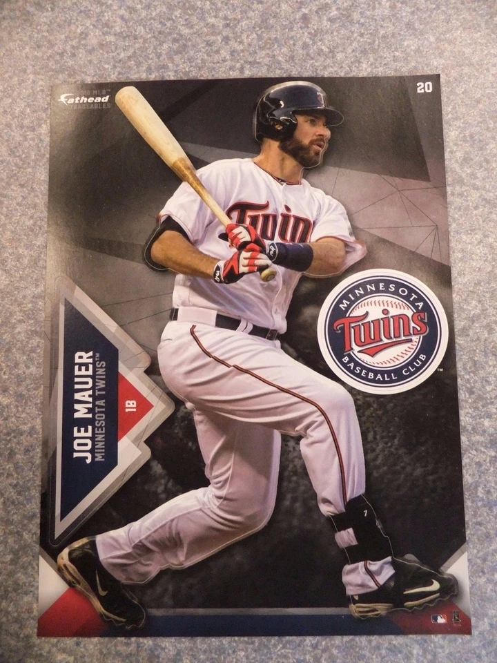 L#499 2016 Fathead Tradeable Joe Mauer, Minnesota Twins, 5"x7", NrMt Foto 1 de 1