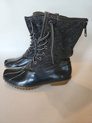 Botas de Lluvia Madden Girl Frolic Para Mujer Talla 6 Gris Media Pantorrilla Pato Acolchado Cremallera Foto 1 de 4