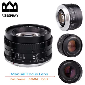 RISESPRAY 50MM F1.7 Metal HD Manual Full Frame LENS for Nikon AI F-Mount Camera - Picture 1 of 18