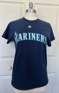 Vintage 90s Ken Griffey Jr Seattle Mariners Navy Blue SS Majestic T-Shirt Small - Bild 1 von 6
