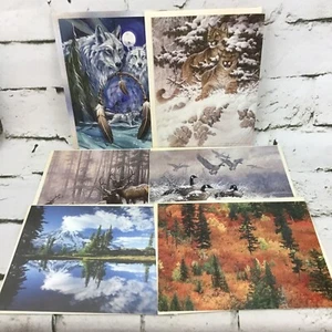 Leanin’ Tree Blank Inside Notecards Lot Of 6 Wildlife Nature Scenic - Picture 1 of 10