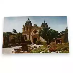 Tarjeta Postal Mission San Carlos Borromeo Carmel California Cromada A545 - Imagen 1 de 2