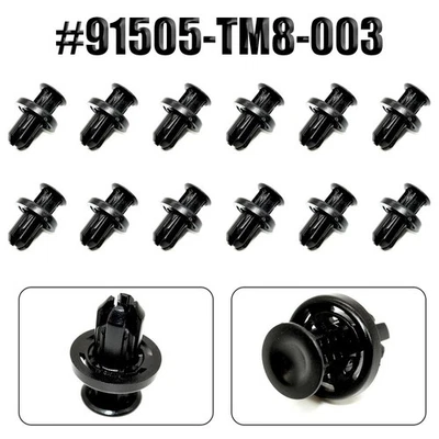 12Pcs Bumper & Wheel Well Liner Push-Type Retainer Clips For 91505-TM8-003 - Image 1 of 4