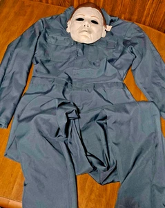 Michael Myers Costume Jumpsuit + Face Mask Large Size New - Picture 1 of 3