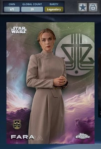 Star Wars Digital Card Trader Chrome 2025 Legendary Kashyyk Green Fara 99cc - Picture 1 of 2