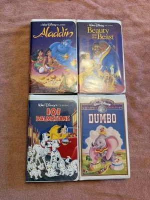 Dumbo VHS Walt Disney Masterpiece Collection Lot of 4 movies Aladdin Beauty — 第 1/3 张图片