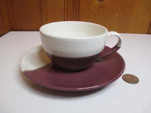 Royal Doulton Coffee Studio weinrot & weiß 8 Unzen Steinzeug Tasse & Untertasse Set London - Bild 1 von 6
