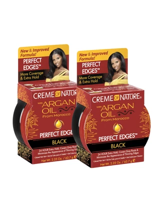2pkgs Argan Oil From Morocco, Perfect Edges, Colored Hair Gel, Black, 2.25 oz - Image 1 of 2