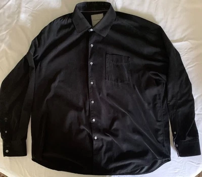 Camisa Tommy Bahama Para Hombre Manga Larga Negra Pana XXL-Ligeramente Usada-¡BONITA! Foto 1 de 2