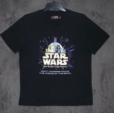 Camisa Lego Star Wars Juvenil XL Negra Gráfica 10 Años Aniversario Manga Corta Niños Foto 1 de 4