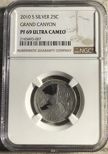 2010-S Silver Proof Grand Canyon Quarter NGC PF69 Ultra Cameo - Picture 1 of 2
