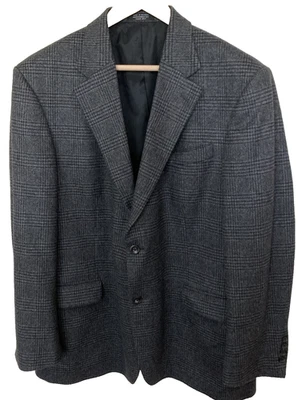 John Ashford Sport Suit Coat 44R Wool Nylon Camel Gray Black Glen Plaid Blazer - Image 1 of 4