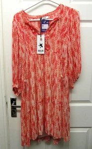 Moliin Copenhagen Naia Dress, Red Print, Short Sleeve, Size S - #3104 - Picture 1 of 11