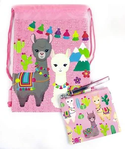 Mochila con cordón de llamas con pulsera conjunto de 2 piezas gimnasio de viaje alegría (rosa) - Imagen 1 de 4