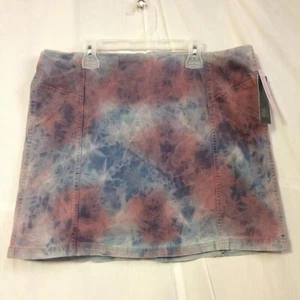Women's Seamed Denim Mini Skirt - Wild Fable - Red/Blue Tie-Dye 16 - Picture 1 of 3