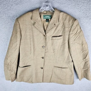 LAUREN RALPH LAUREN Damen Wolle weicher Blazer Jacke Taschen Hahnentritt Größe 16 - Bild 1 von 9