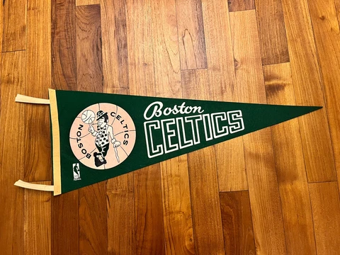 Boston CELTICS Vintage Pennant Official Licensed NBA 1969 with Leprechaun Logo Cover