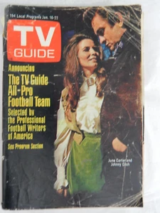 E3 1971 JOHNNY CASH JUNE CARTER Jan 16 TV GUIDE Magazine - Picture 1 of 9