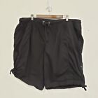 Calvin Klein Perfomance Womens Dry Wick Shorts Size 3X Black Pull On Roll Hem