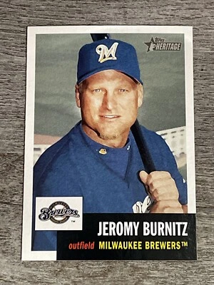 Jeromy Burnitz 2002 Topps Heritage Brewers #312  *J41* - Image 1 of 2