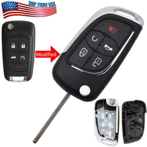 Modify Flip Remote Key Fob Shell Case for Chevrolet Camaro/ Cruze Equinox Malibu - Picture 1 of 8