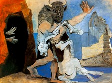 Pablo Picasso Minotaur and dead horse 8.3X11.7" canvas print poster reproduction