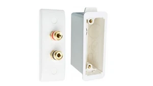 2 Post Audio AV Speaker Wall Plate. Architrave. White Slimline. Non Solder. - Picture 1 of 8