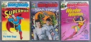 Lot of 3 different Book and Record Set Superman Star Trek Wonder Woman 1978 - Imagen 1 de 2