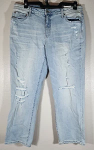 NEW Time and Tru Women's High Rise Slim Boyfriend Crop Jeans Size 16 - Picture 1 of 10
