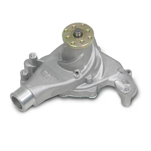 Weiand 9240 Action +Plus Aluminum Water Pump W/ "Twisted Snout" SBC Long Satin - Picture 1 of 3