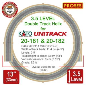 3.5 Level N Helix KATO 20-181 Double Track - Width: 93cm/36" Height: 33cm/13" - Picture 1 of 9