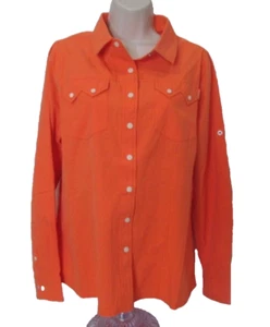 King Ranch Large Orange Snap Western Shirt - Picture 1 of 6