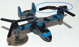 Micro Machine Plastic V-22 Osprey Rotor Aircraft in Blue-Gray-Black Camouflage - Picture 1 of 5