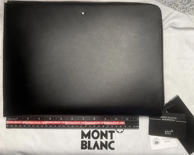 Precio de venta sugerido por el fabricante $905 - Folio Montblanc 114519 de cuero negro Foto 1 de 4