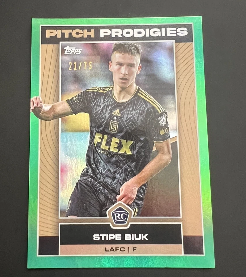 STIPE BIUK 2023 Topps Chrome PITCH PRODIGIES Green Parallel #6 LAFC 21/75 RC - Image 1 of 2