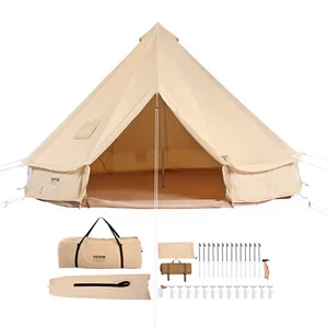 VEVOR Canvas Bell Tent 6m/19.68ft 4-Season Camping Yurt Tent with Stove Jack - Picture 1 of 12