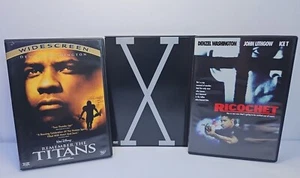 Denzel Washington DVD Lot: Malcolm X, Remember The Titans, Ricochet (DVD) - Picture 1 of 11