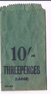 USADO BANCO SIN NOMBRE 25p 10/- TRES PENIQUES BOLSA DE MONEDAS DE PAPEL - VERDE - Imagen 1 de 1