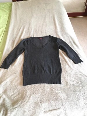 Suéter Top Para Mujer/Junior Negro Manga Larga Cuello en V Talla Mediana Foto 1 de 3