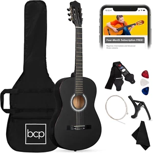 38In Beginner All Wood Acoustic Guitar Starter Kit W/Gig Bag, 6 Picks, ETC. - Picture 1 of 21