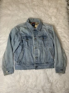 Gap Kids size Large Vintage Y2K Classic Denim Jean Jacket 100% cotton distressed - Picture 1 of 8