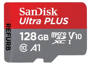 SanDisk Ultra Plus Micro SD 128GB Class 10 SDXC Memory Card microSD TF A1 REFURB - Picture 1 of 1