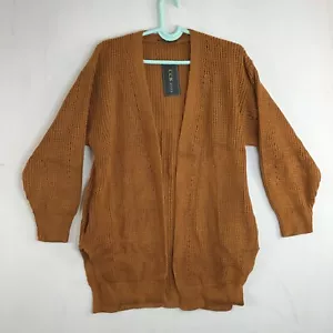 CCK Style Women's Mustard Long Sleeve Open Front Waffle-Knit Cardigan Size 3XL - Picture 1 of 11