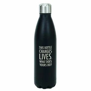 Mary Square CHANGES LIVES Stainless Steel Insulated Water Bottle - Black - 17 Oz - Picture 1 of 5
