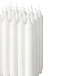40 Long White Household Candles Unscented, 11.5 cm, Long Burning Time, Smokeless - Picture 1 of 5