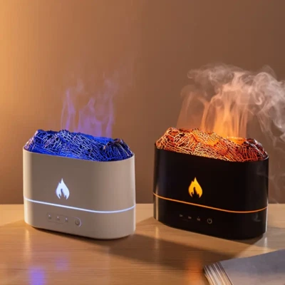 Volcano Flame Humidifier & Diffuser: 7-Colors, Aromatherapy, & Simulated Lava - Image 1 of 4