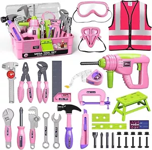 Tool Set with Tool Box & Electronic Toy Drill, Pretend Play Kids Construction... - Picture 1 of 6