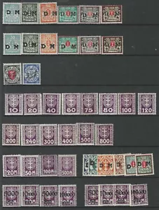 GERMANY DANZIG 1921-1922 COLLECTION OF 110 MINT HINGED & NEVER HINGED - Picture 1 of 2