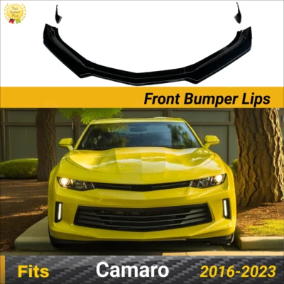 Carbon Fiber Print Front Bumper Spoiler Lip Fit Chevrolet Camaro 2016-2023 SS LS - Image 1 of 4
